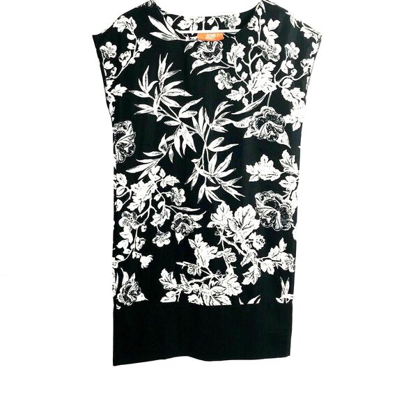 Joe Fresh Womens XS Dress Tunic Sleeveless Black & White Floral - Picture 6 of 7